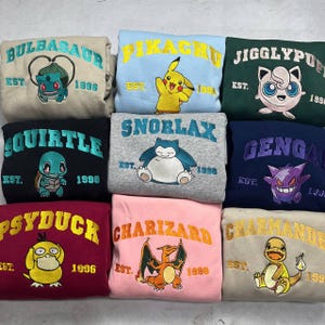 Custom Poke Sweatshirt, Anime Poke Embroidered Hoodie, Gifts for Anime Fans