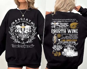 Basgiath War College 2-Sided Sweatshirt, Fourth Wing Comfort colors Shirts, Fourth Wing, The Empyrean Series, Violet Sorrengail Fantasy Book