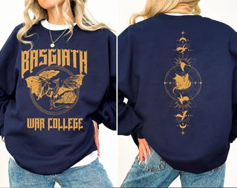 Basgiath War College 2-Sided Sweatshirt, Fourth Wing Hoodie, Violet Sorrengail Fantasy Book, The Empyrean Series, Fantasy Book Dragon