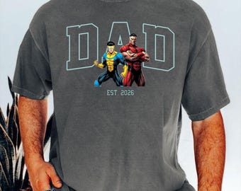Comfort Color Limited Invincible Dad T Shirt, Graphic Tee, Superhero Shirt, Superhero Costume, Comic Book Fan Gift Mineral Wash