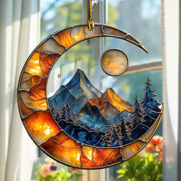Velaris Stained Glass Suncatcher, ACOTAR Bookish Ornament, Night court City of star light Glass, Book Decor Window Hanging, Book Lovers Gift