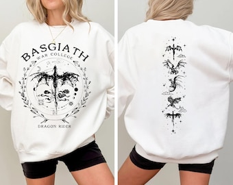 Basgiath War College 2-Sided Sweatshirt, Fourth Wing Hoodie, Violet Sorrengail Fantasy Book, The Empyrean Series, Fantasy Reader