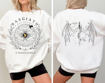 Fourth Wing Double Sided Sweatshirt, Basgiath War College, The Empyrean Series, Violet Sorrengail Fantasy Book, Iron Flame, Fantasy Reader