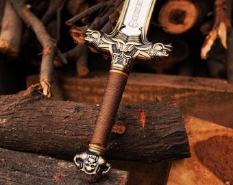 Espada vikinga personalizada forjada a mano, espada de padre de fantasía personalizada, espada histórica medieval de Albionn Conan el Bárbaro, regalos de Navidad