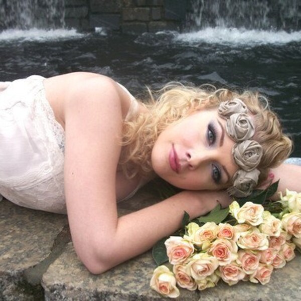 Fabric Rosettes - DIY Vintage Twisted Bloom Flower Pattern- full color pdf tutorial-p