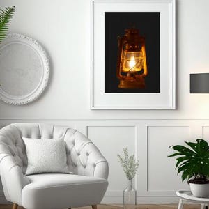 Vintage Light Wall Art: Retro Bar Cart Decor (Digital Download)