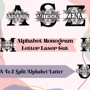 Alphabet Monogram Letter Bundle – Laser Cut Files for Cricut & Glowforge – Digital Download