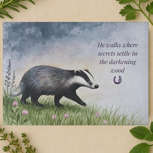 Badger Glass Chopping Board: Twilight Woodland Kitchen Decor
