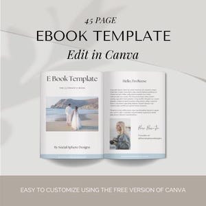 45 Page Ebook Template Canva, Editable Ebook Template, Ebook Digital Download, Ebook Bundle, Workbook Template Canva, Editable Workbook