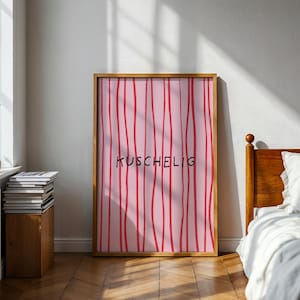 Arte de parede, pôster aconchegante, decoração de quarto, design de parede rosa, presente para quarto infantil, presente de boas-vindas, impressão de arte moderna, decoração hygge para sala de estar