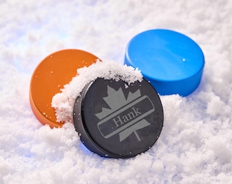 Disco de hockey personalizado grabado con láser / Regalo personalizado para entrenadores y jugadores