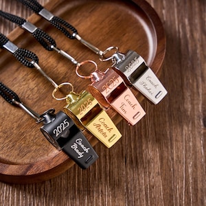Personalized Whistle, Football Coach Gift Anniversary Gifts for Him, Custom Whistle Engraved Soccer Football Basketball Teacher Appreciation