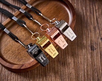 Personalized Stainless Steel Whistle, Engraved Coach Gift