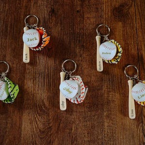 Custom Baseball Keychain Gift for Players, Personalized Baseball Keychains,Baseball Gifts, Team Player Gifts, Unique Gifts, Groomsman Gifts