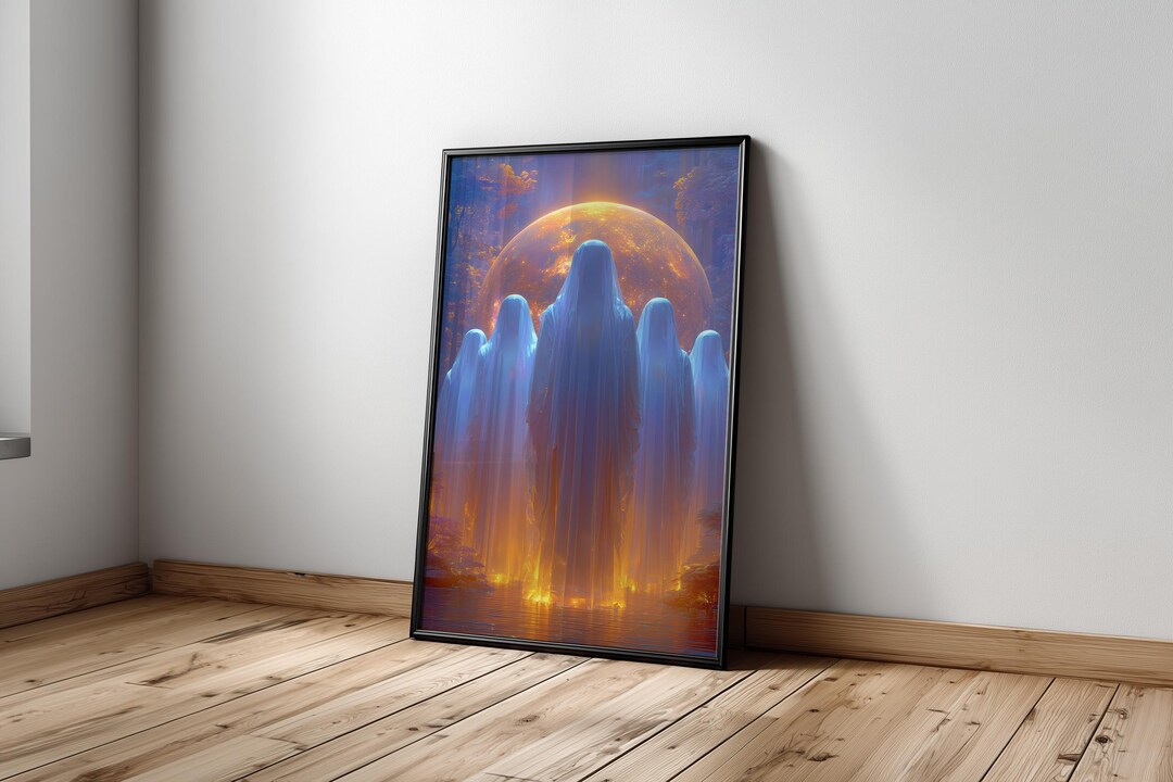 Spirit Guides Wall Art, Luminous Ascension Poster, Mystical Robed ...