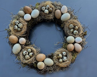 Round 16 Inch REAL Egg Sampler Wreath