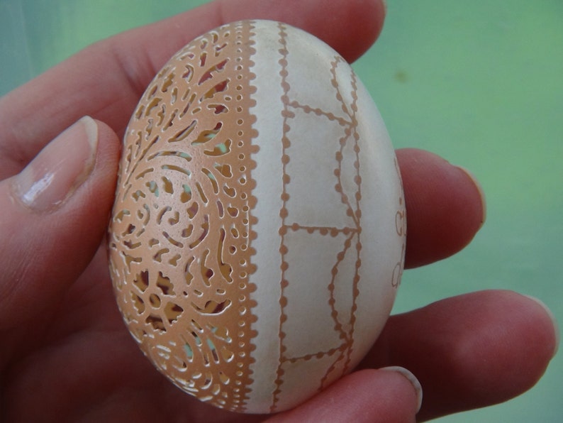 Victorian Lace Carved and Etched Egg of Your Own Design Made to Order image 5