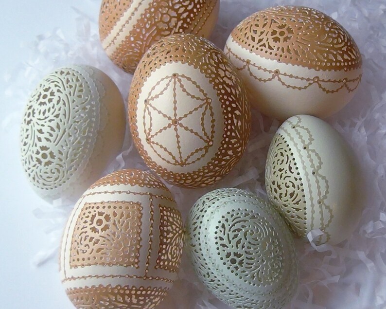 Victorian Lace Carved and Etched Egg of Your Own Design Made to Order image 1
