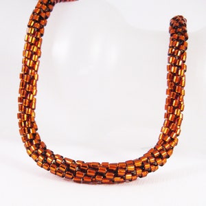 Kumihimo Beaded Necklace with Copper Delica Seed Beads image 2