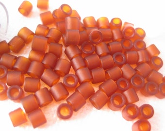 Transparent Matte Root Beer Miyuki Delica Glass Seed Beads Size 8/0 (7.5 gram package)