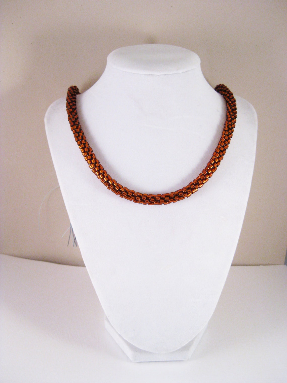 Kumihimo Beaded Necklace With Copper Delica Seed Beads - Etsy