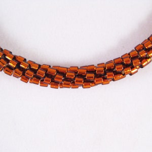 Kumihimo Beaded Necklace with Copper Delica Seed Beads image 3