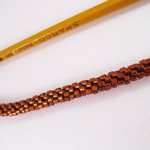 Kumihimo Beaded Necklace with Copper Delica Seed Beads image 5