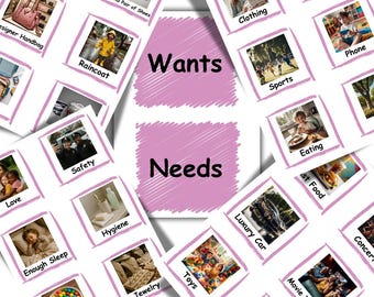 Needs vs Wants Flashcards | Financial Literacy for Kids (PDF)