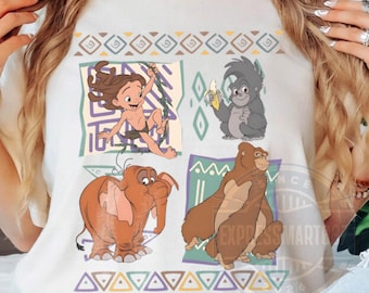 Retro 90s Tarzan Png, Funny Tarzan Jane Kala Tantor, Safari Jungle Png, Animal Kingdom Gift, Disneyland Family Trip Digital Download