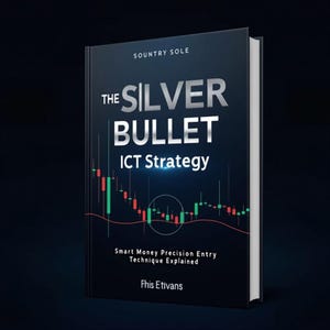 May include: A book titled "The Silver Bullet ICT Strategy" by Fhis Etivans. The cover is dark blue with white text and a chart graphic in red and green. The book's spine is white.