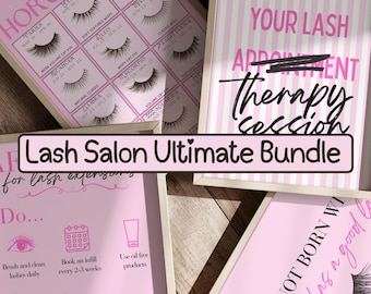 Lash Salon Decor: Pink Girly Wall Art Print Set (Digital Download)