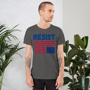 Resist Political Protest t-shirt Activist Apparel Distress Flag
