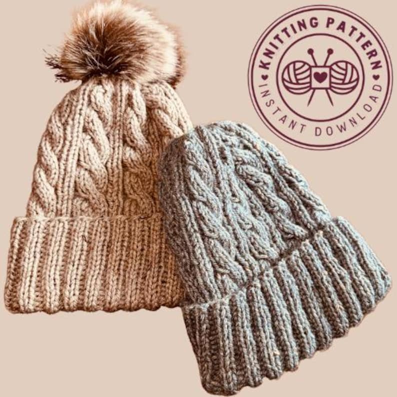 Cable Beanie Knitting Pattern – PDF Winter Hat - Etsy