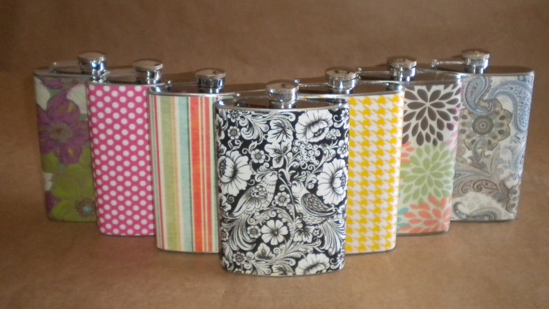 Flasks ANY 7 Print Design Stainless Steel Women Gift Flasks 8 Ounces
