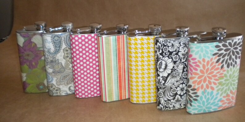 Flasks ANY 7 Print Design Stainless Steel Women Gift Flasks 8 Ounces
