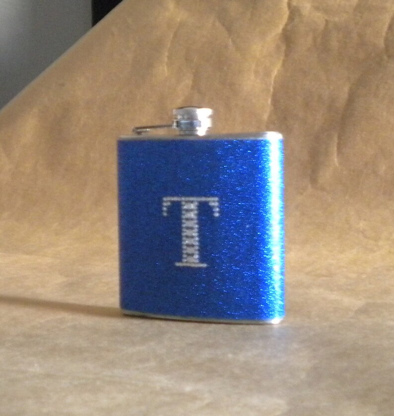Personalized Gift Flask Royal Blue or ANY Color Sparkly With Etsy