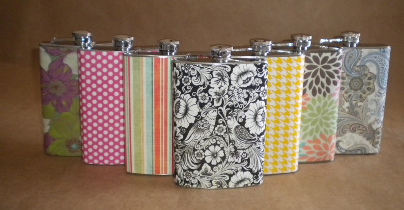 Flasks ANY 7 Print Design Stainless Steel Women Gift Flasks 8 Ounces