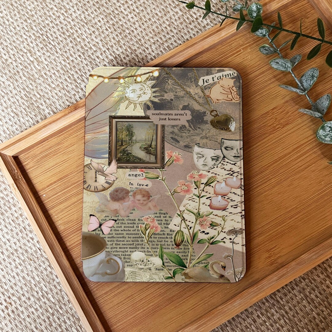 Retro Collage Kindle Case With Hand Strap for Paperwhite 12th Case ...