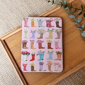 Boots Flower Kindle Case With Hand Strap For Paperwhite 12th Case, Kindle 2024, Paperwhite 6.8&quot; Kindle 6&quot; 10th 11th Generation Case Cover