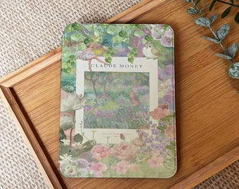 レトロフラワーコラージュ Kindle ケース（ハンドストラップ付き） Paperwhite 12th ケース、Kindle 2024、Paperwhite 6.8インチ Kindle 6インチ（第11世代）用ケースカバー