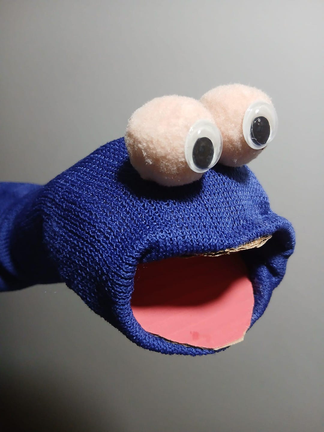 Blue Sock Hand Puppet With Googly Eyes Funny Monster Kids Storytelling ...