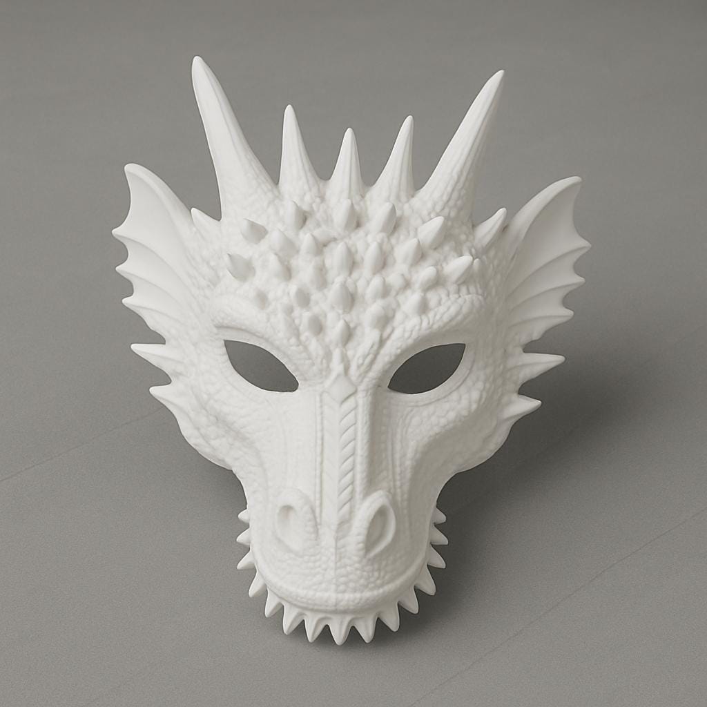 3D Dragon Face Mask – Colorful Dragon Headgear for Cosplay, Costume ...