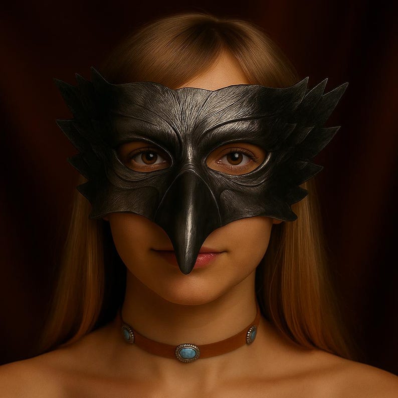 Black Raven Masquerade Mask – Gothic Bird Costume Accessory for ...