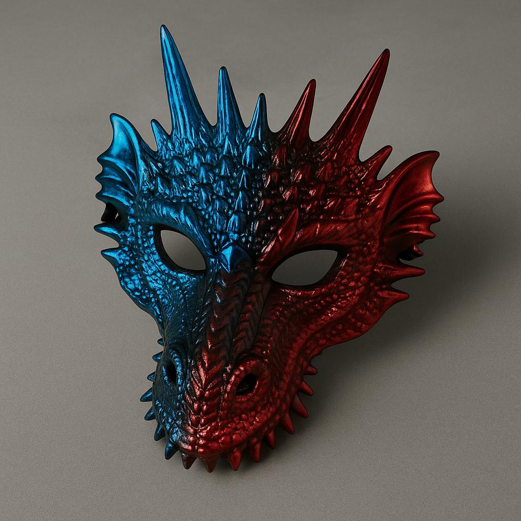 3D Dragon Face Mask – Colorful Dragon Headgear for Cosplay, Costume ...