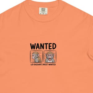 Wanted Monkey T-Shirt | Vrindavan Monkey Shirt | Loi Bazaar Most Wanted Tee | Krishna Devotee Gift | ISKCON Humor Shirt | Krishna Clothing