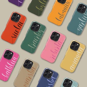 Gepersonaliseerde monogram telefoonhoesje voor iPhone 16 15 14 13 12 11 Pro Max, aangepaste naam beschermhoes voor Samsung Galaxy S23 S24 S25 Ultra