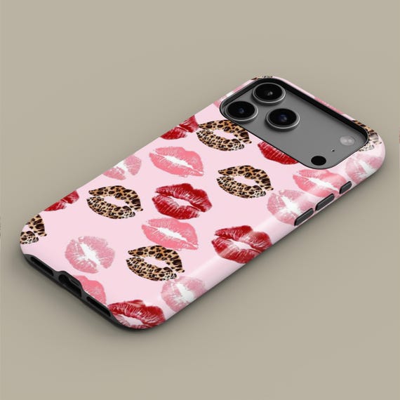 Pink Leopard Lip Print Design Magsafe Phone Case for iPhone 17 16