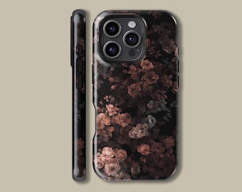 Gothic Floral Academia Handyhülle für iPhone 16 15 14 13 12 Pro Max, dunkle Floral Schutzhülle für Samsung Galaxy S22 S23 S24 S25 Ultra