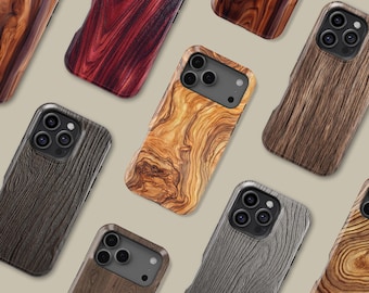 Minimalist Wood Texture Pattern Phone Case for iPhone 17 16 15 14 13 12 11 Mini Pro Max, Vintage Protective Cover for Samsung Galaxy S24 S25