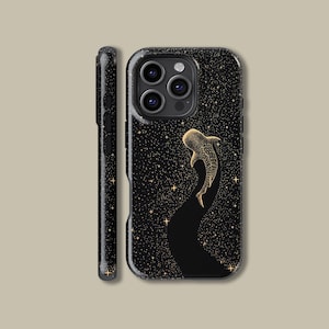Galactic Shark Handyhülle für iPhone 16 15 14 13 12 Pro Max Mini, Celestial Shark Schutzhülle für Samsung Galaxy S23 S24 S25